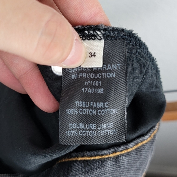 Isabel Marant Dark Gray Denim Pencil Skirt with Front Slit - Picture 8 of 11